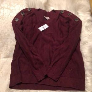 NWT Loft by Ann Taylor Petite maroon sweater